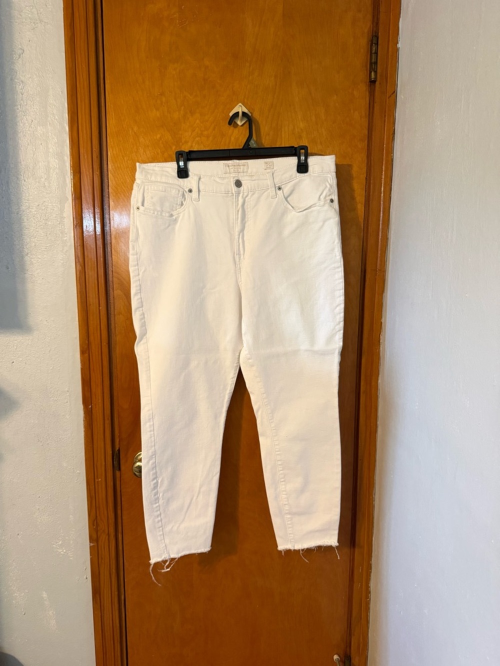 Lucky Brand White Denim High-Rise Skinny Bridgette Jeans Size 14/32